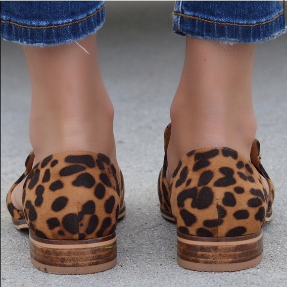 Vegan Suede Leopard Print Loafers - Picture 3 of 6